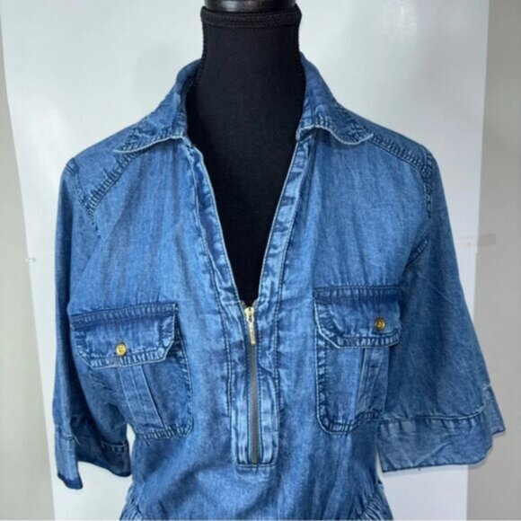 MPH Collection Denim Dress Womens M Coastal Cowgirl Western Ranch Barn Dance - Picture 10 of 11